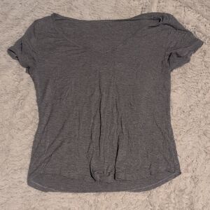 Gray Women's V-Neck Top